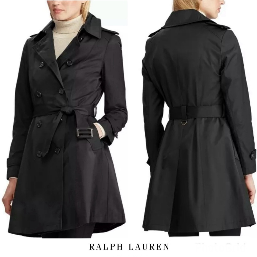 LAUREN RALPH LAUREN Water Resistance Double Breast Belted Trench Coat Sz L
